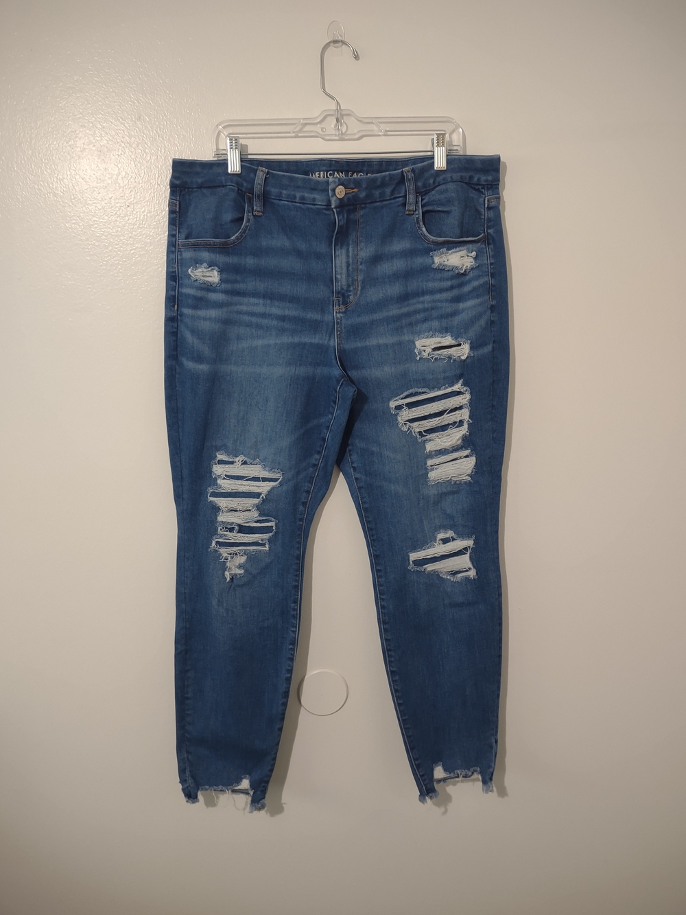American Eagle Outfitters Women’s Distressed Curvy High Rise Jeggings Jeans 18